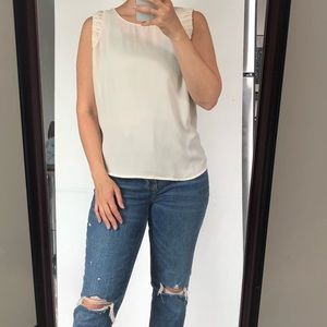 Sheer Tank with Ruffle Sleeve